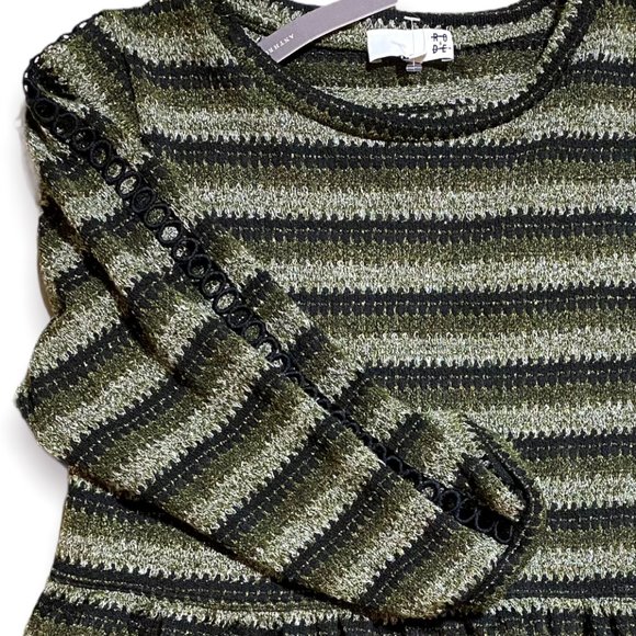 Anthropologie Ro & De Stripe Boho Babydoll Top Peplum Style NWT Size Medium - Picture 7 of 9